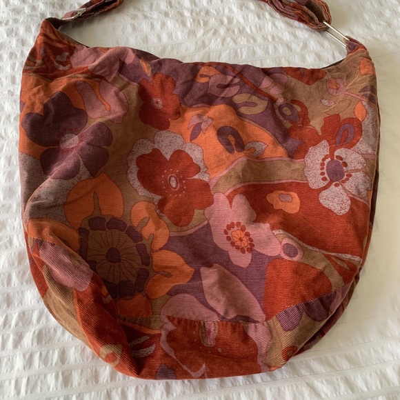 Handbags - Corduroy floral print hobo bag